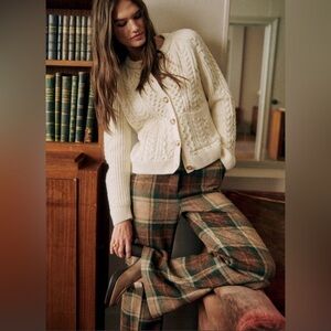 Sezane Tiphaine Cream Cable Knit Sweater